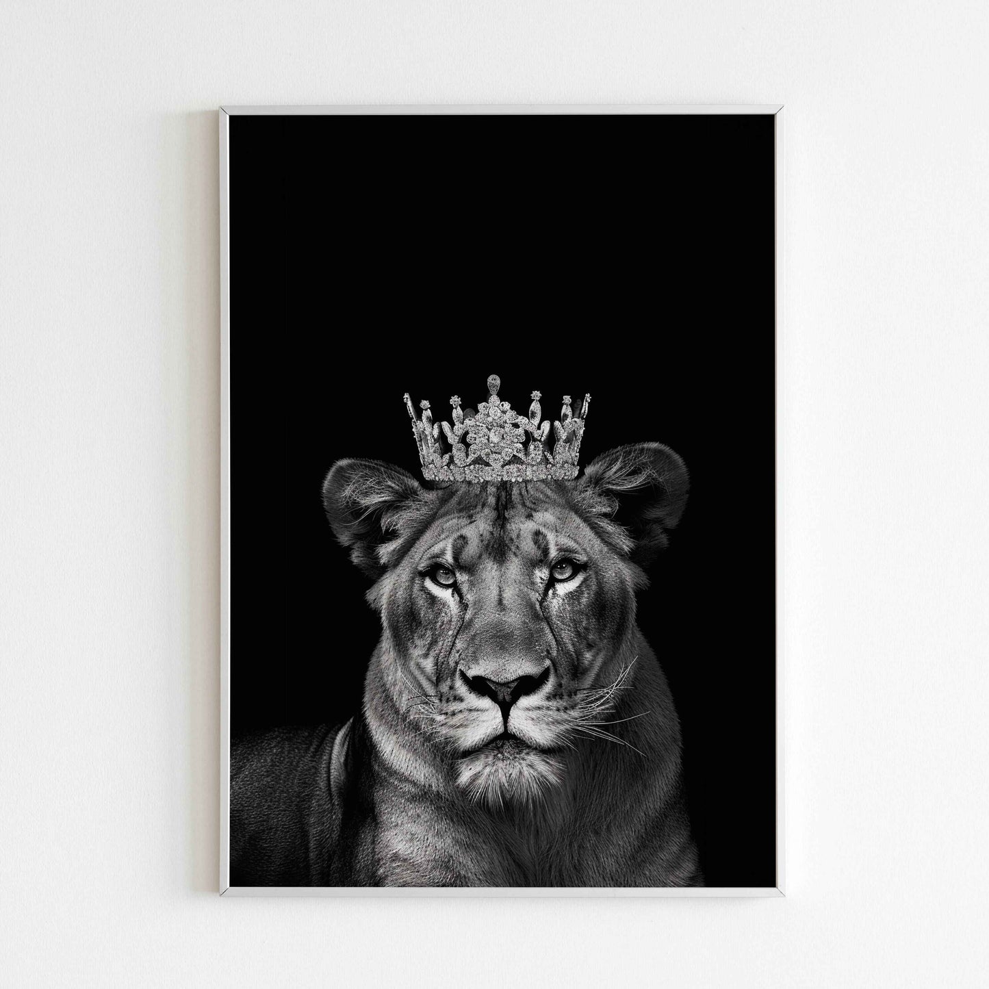 Celebrate the majesty of a lioness with a Regal Lioness wildlife printable poster (physical or digital)