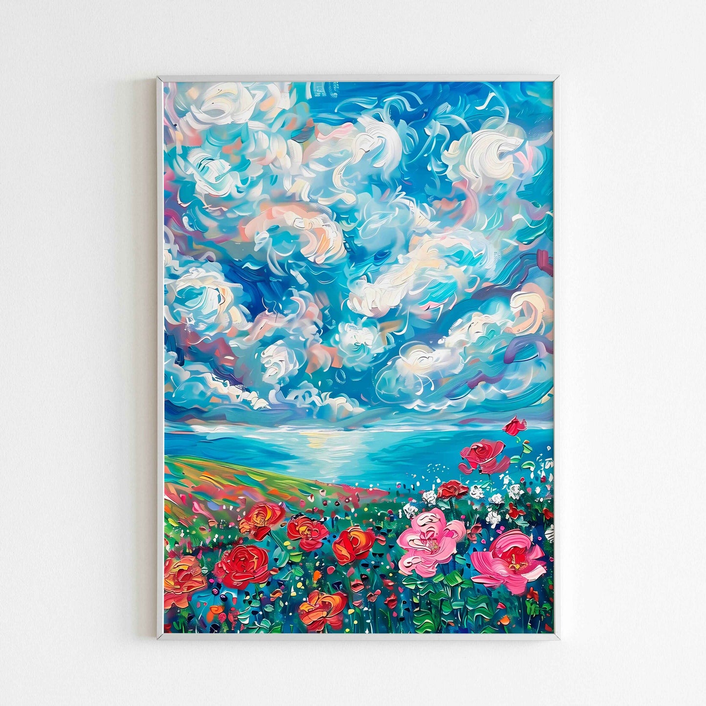 Colorful meadow poster, bringing the beauty of nature indoors.