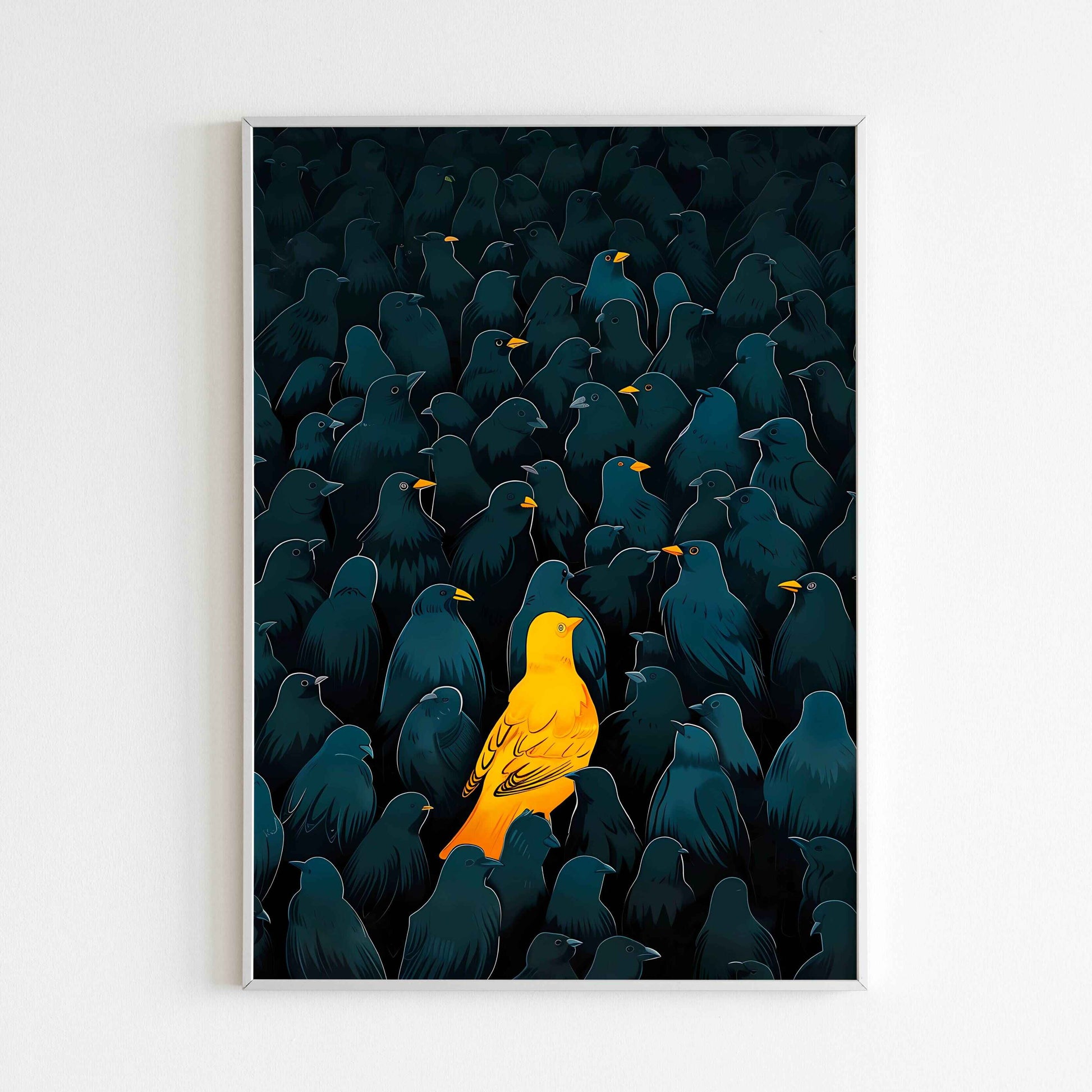 Downloadable stand out bird printable, a unique and eye-catching artwork.