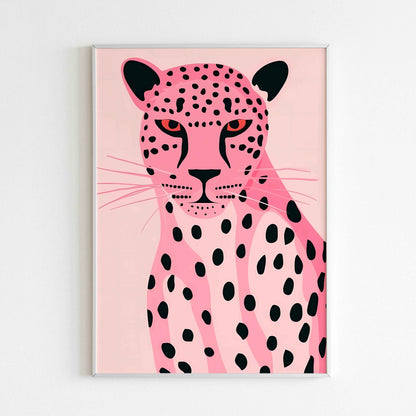 Retro leopard poster, adding a touch of 70s style to your decor.