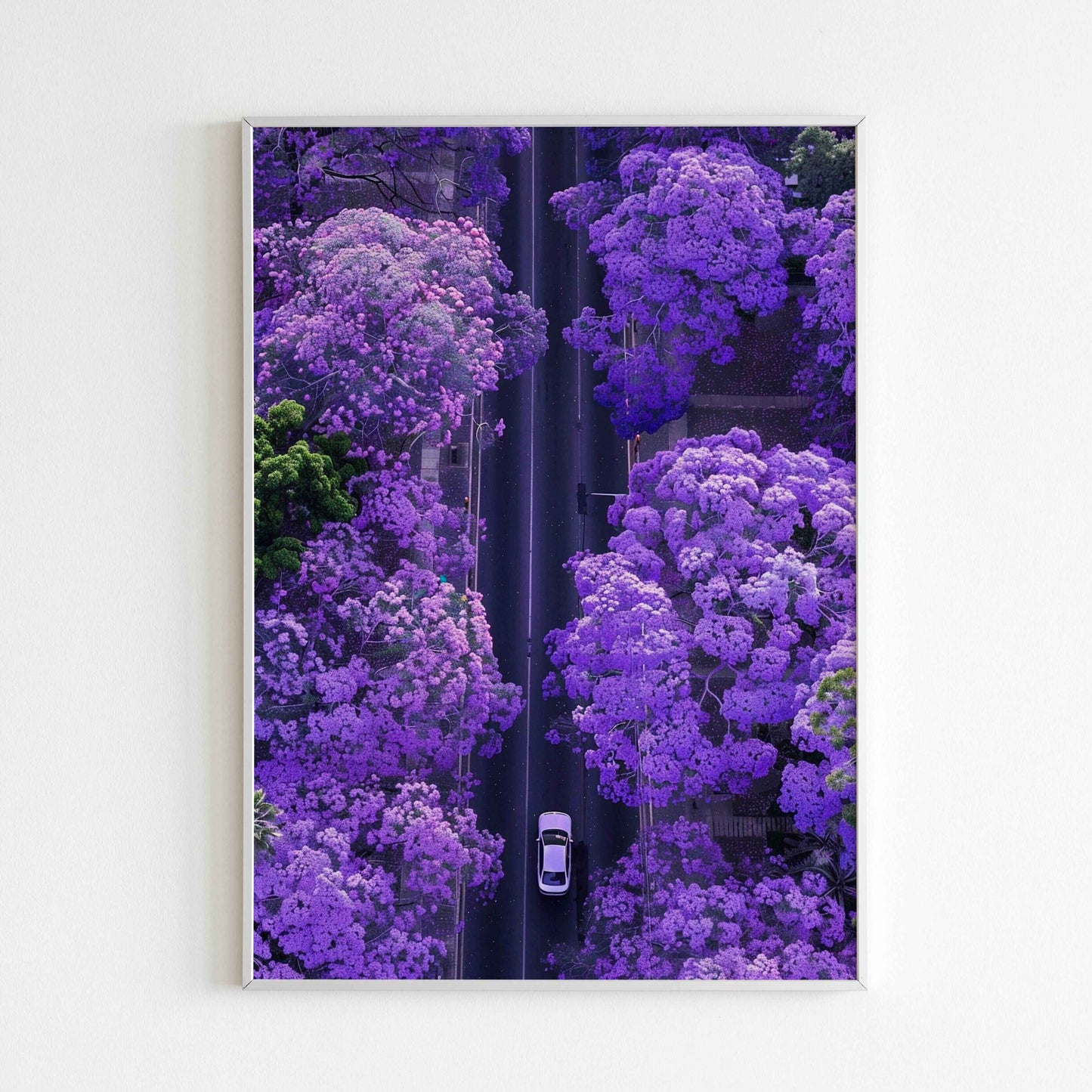 Purple canopy poster, creating a feeling of tranquility and peacefulness.