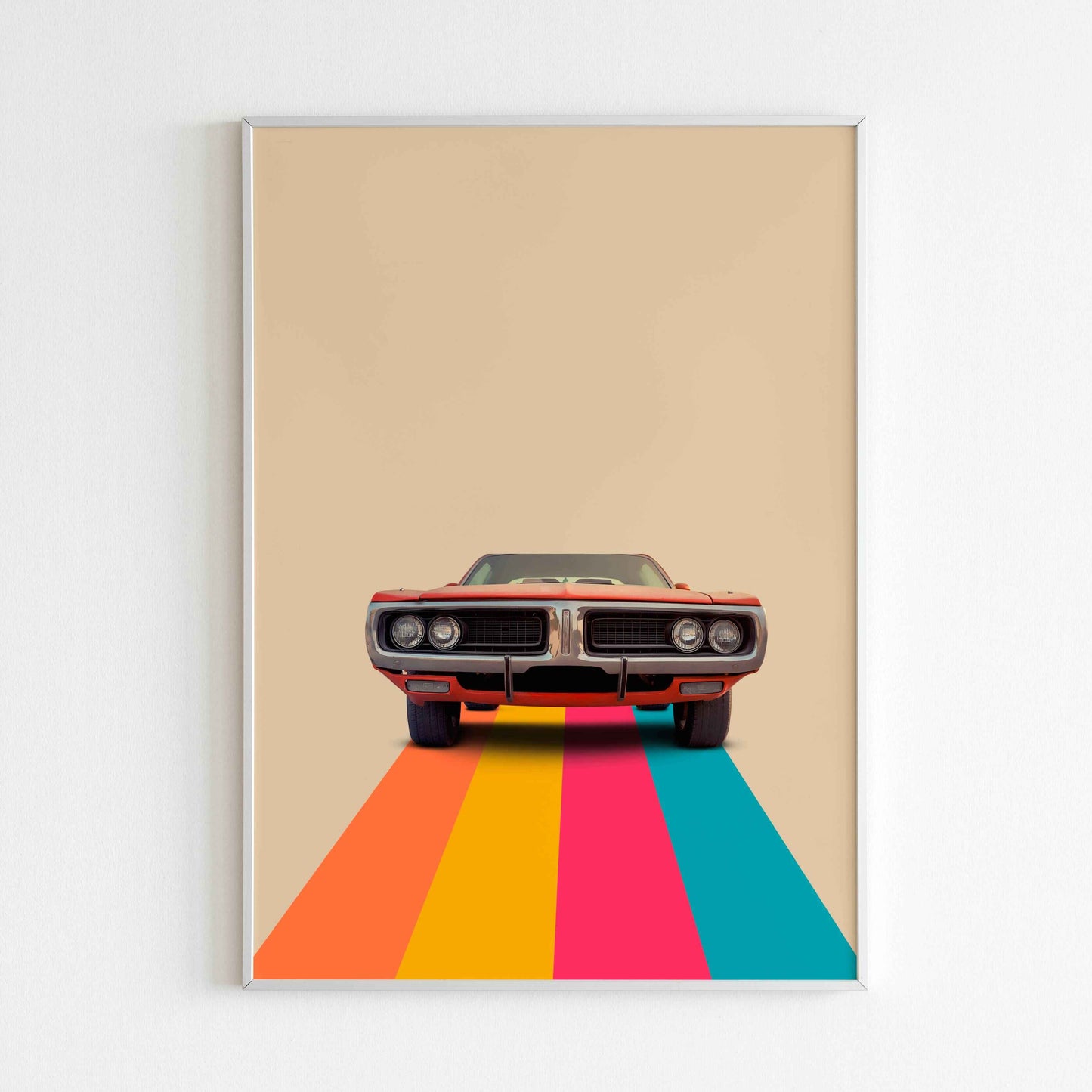 Downloadable retro car printable, a tribute to vintage automobile design.