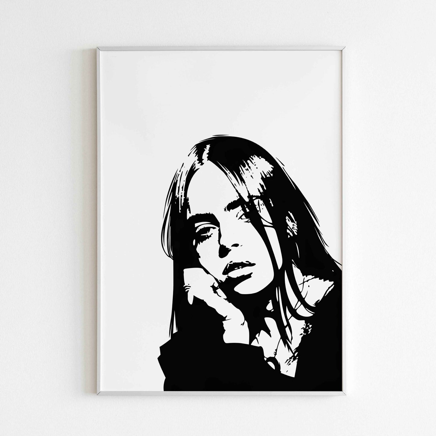 Downloadable Billie Eilish printable for fans of music and pop culture.