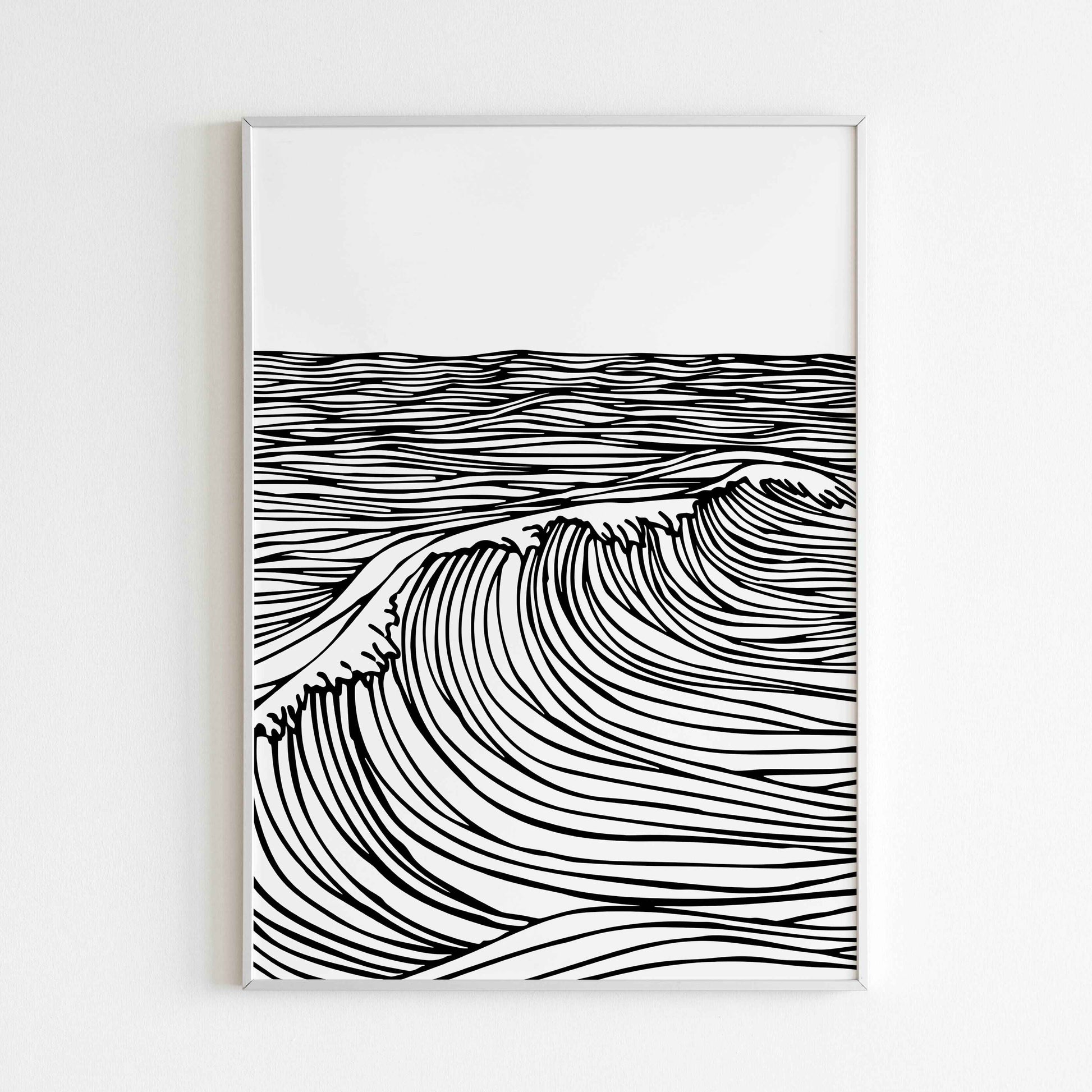 Minimalist waves poster, adding a touch of modern elegance to your decor.