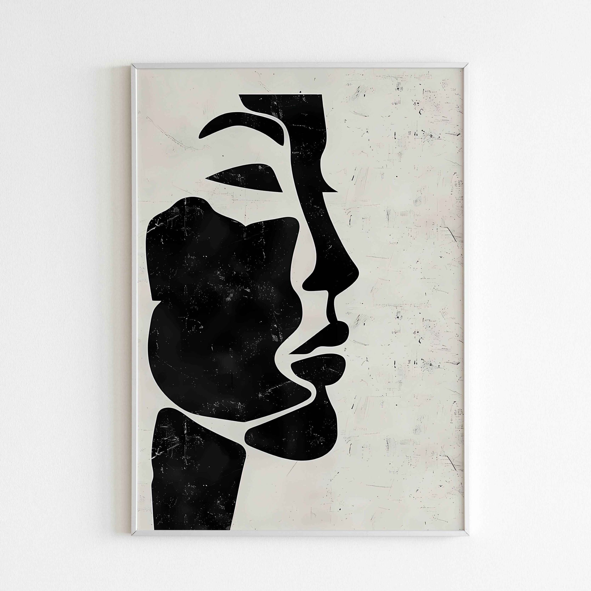 Downloadable abstract silhouette printable, a thought-provoking and artistic piece.