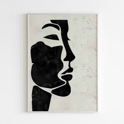 Downloadable abstract silhouette printable, a thought-provoking and artistic piece.