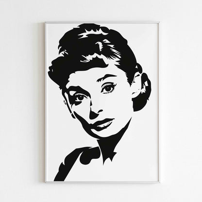 Downloadable Audrey Hepburn(1 of 2) abstract art print for a unique touch to your walls.