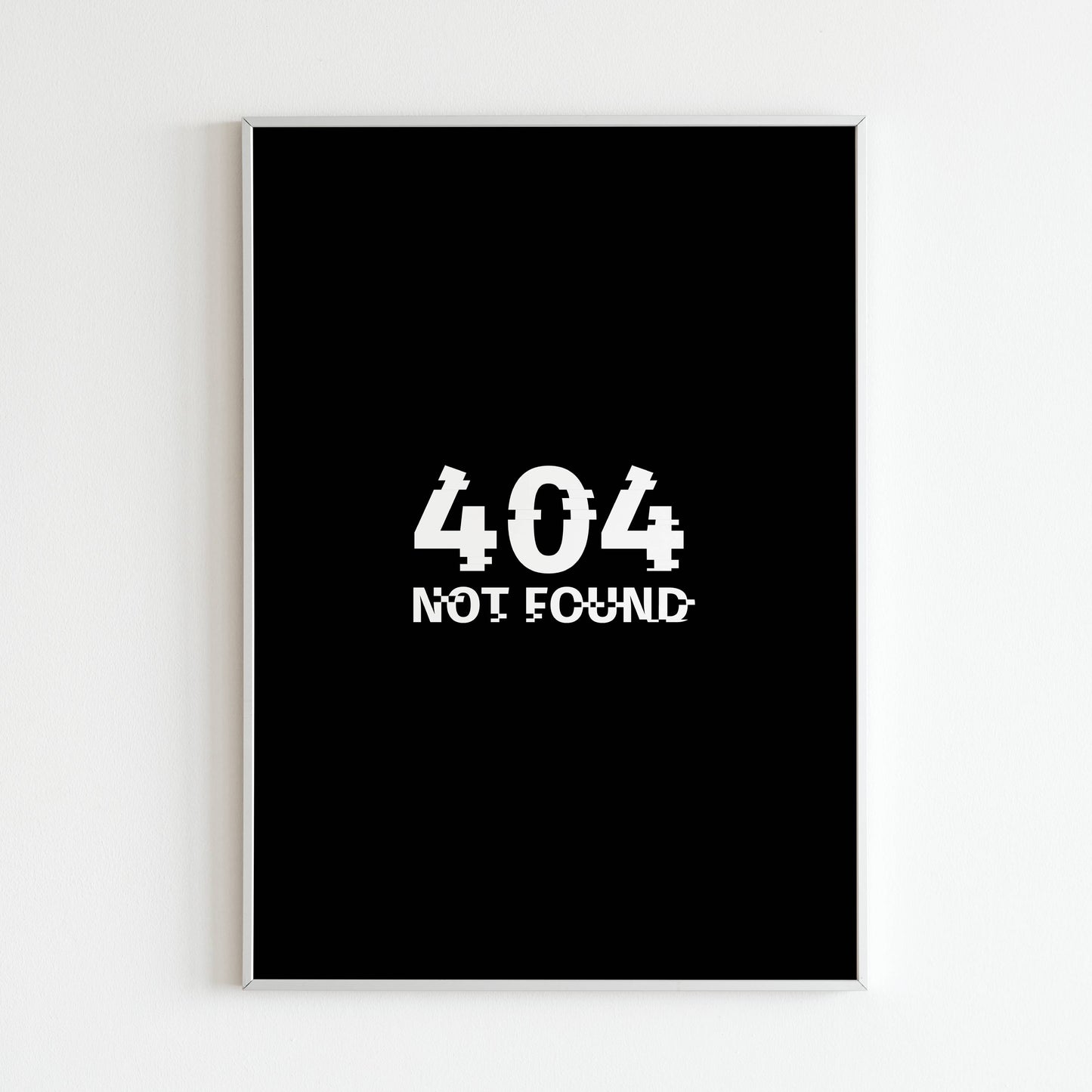 Downloadable "404 Not Found" art print, a fun way to embrace the internet's quirks.