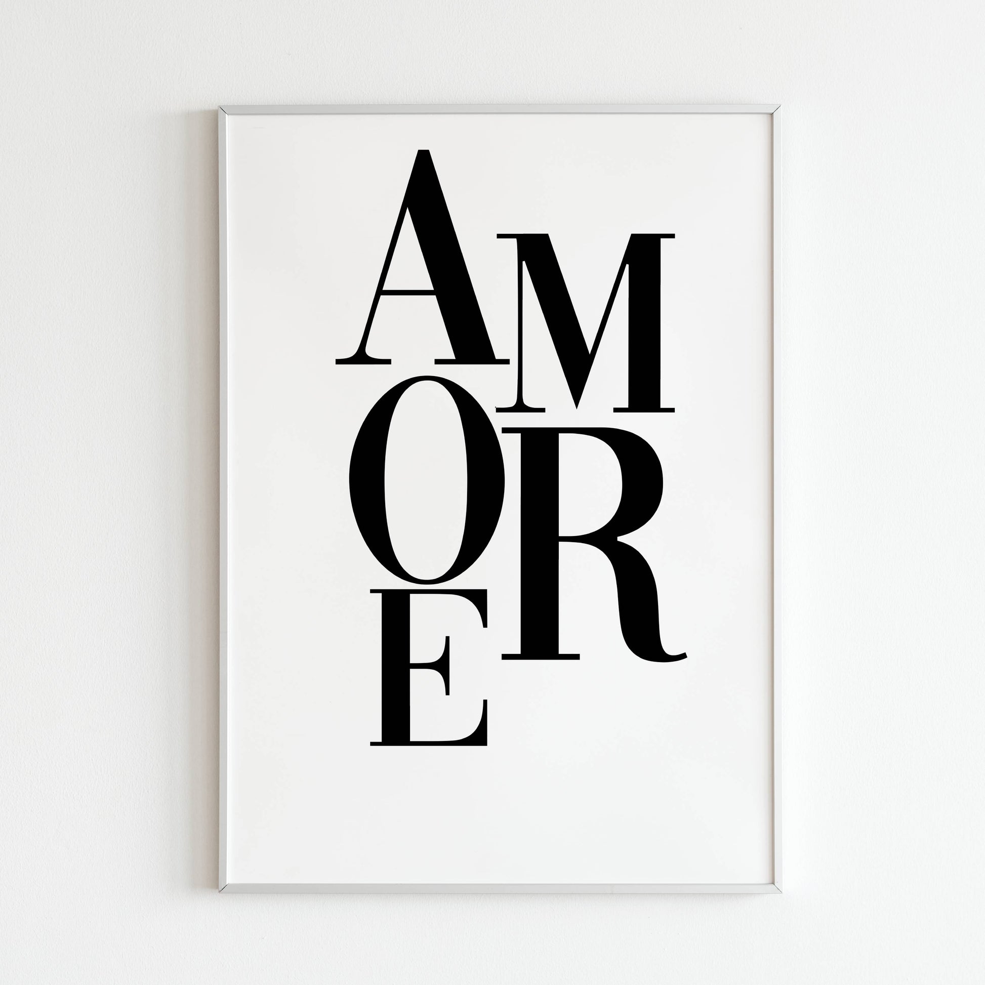 Downloadable "Amore" art print, celebrate love and affection with a beautiful design.