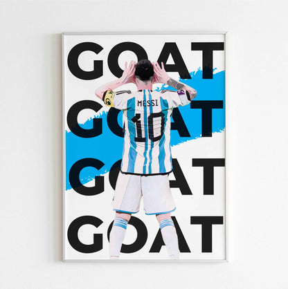 Lionel Messi poster featuring Argentina soccer art print.
