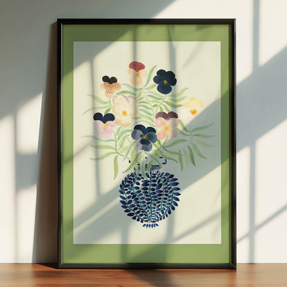 Pansies Blue Vase