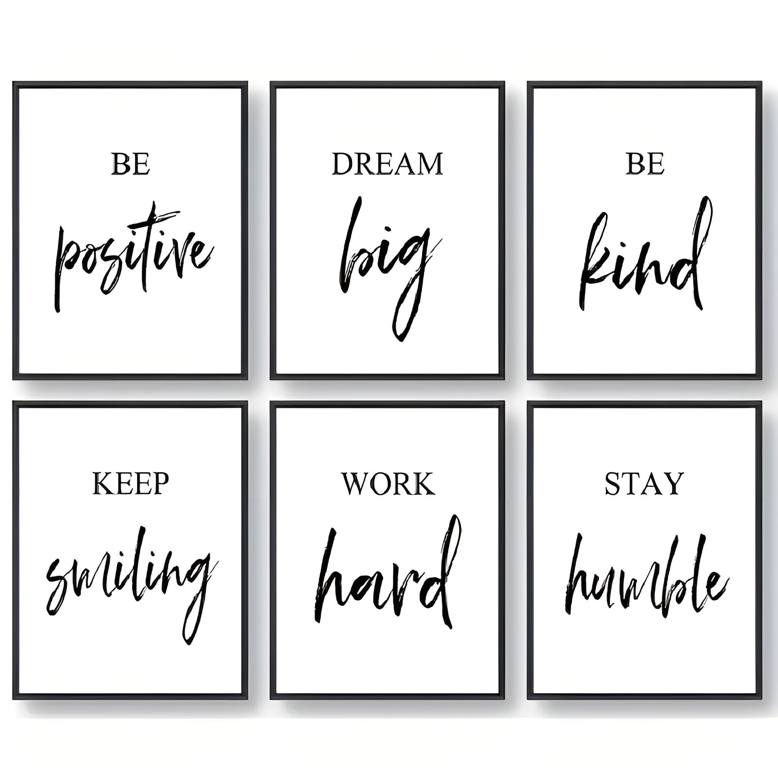 6-piece set of 8x10 inches motivational quotes posters for home or office
