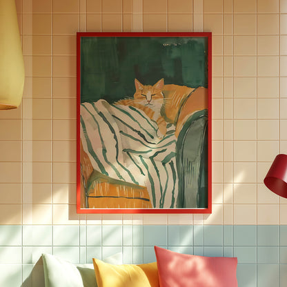 Orange Cat Sofa
