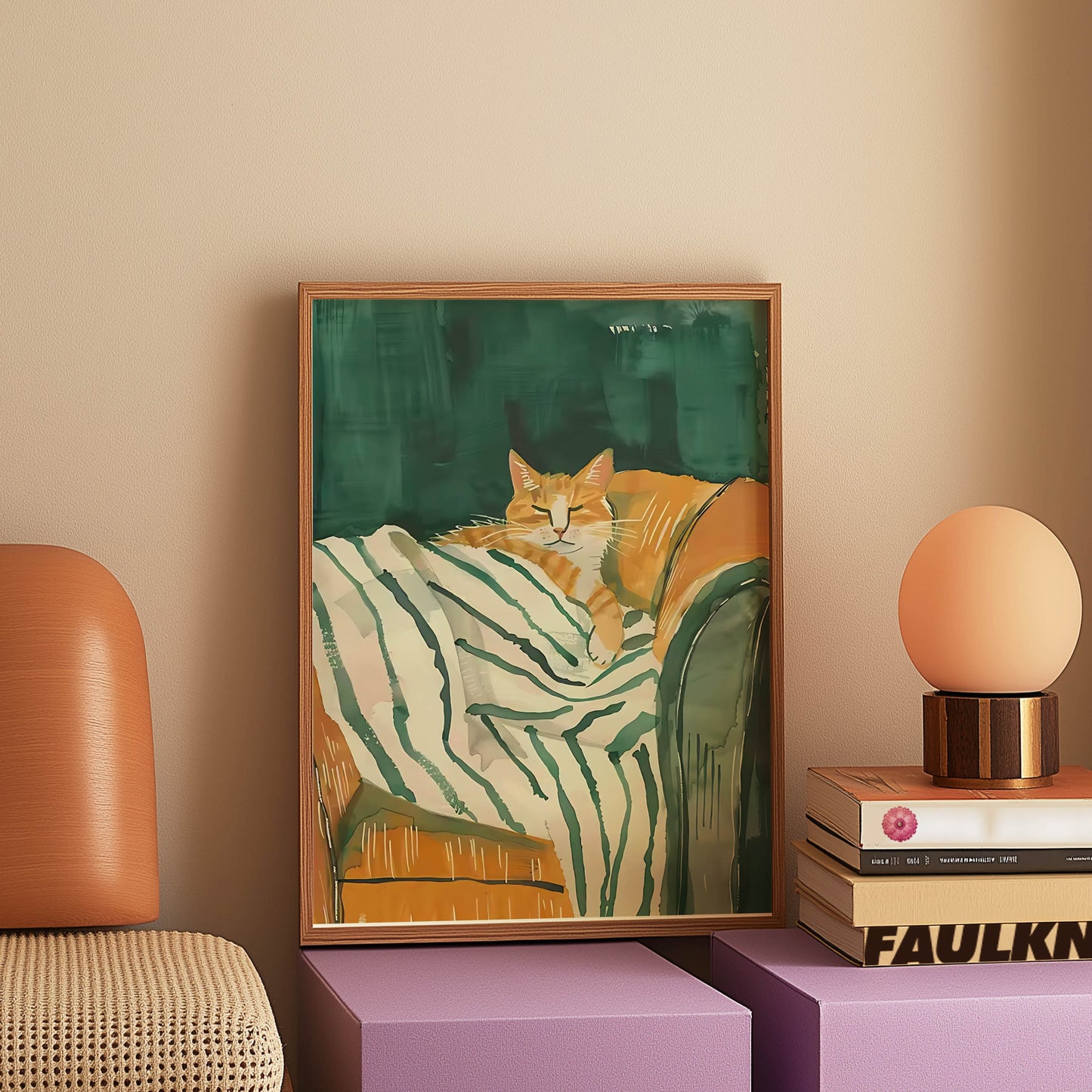 Orange Cat Sofa