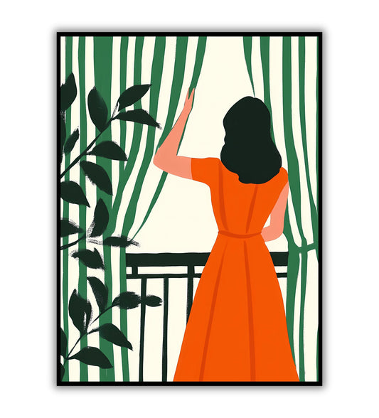 Minimalist Curtain art print for serene and modern decor.
