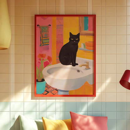 Cat Colourful Sink