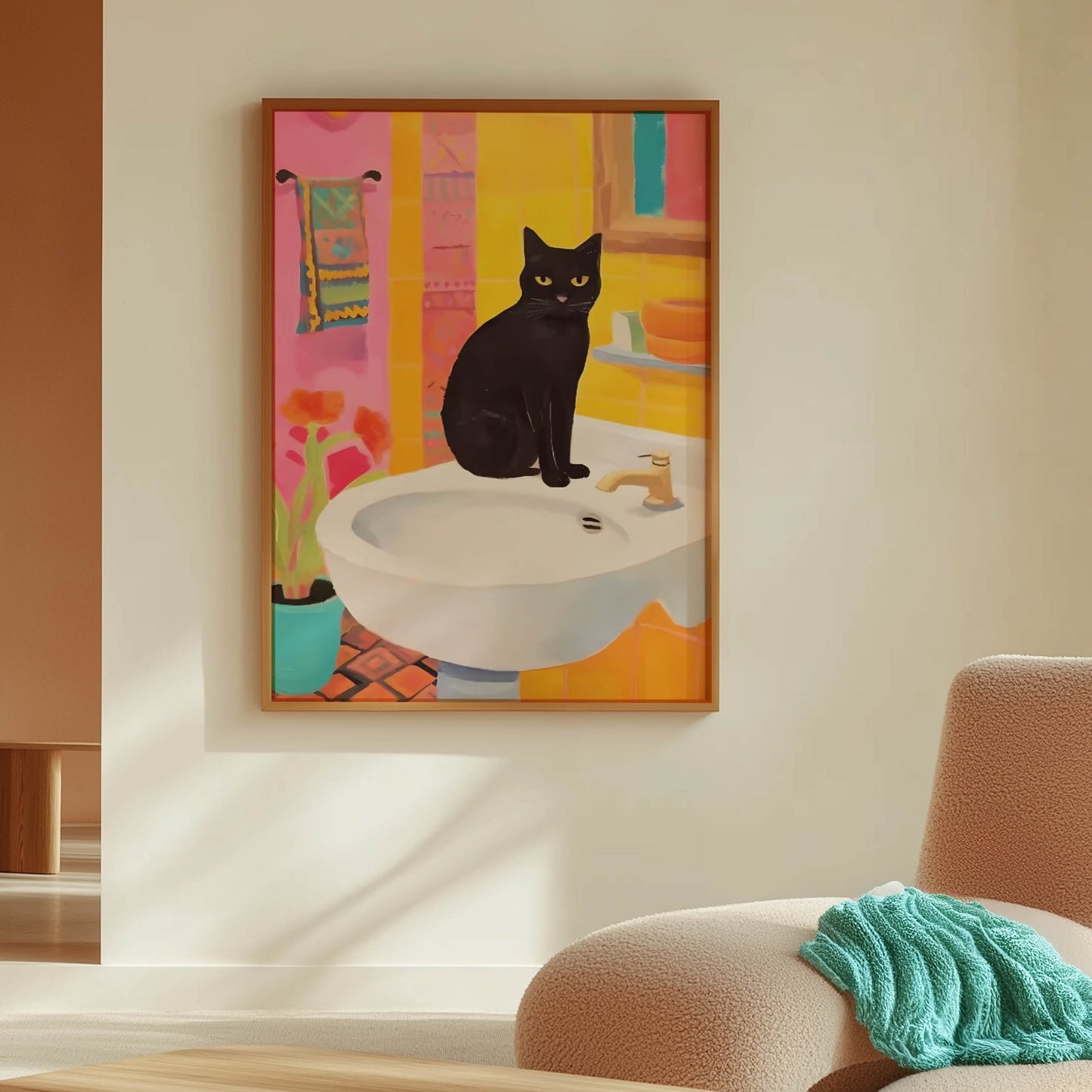 Cat Colourful Sink