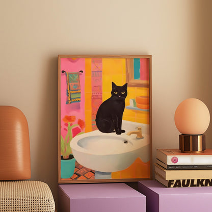 Cat Colourful Sink