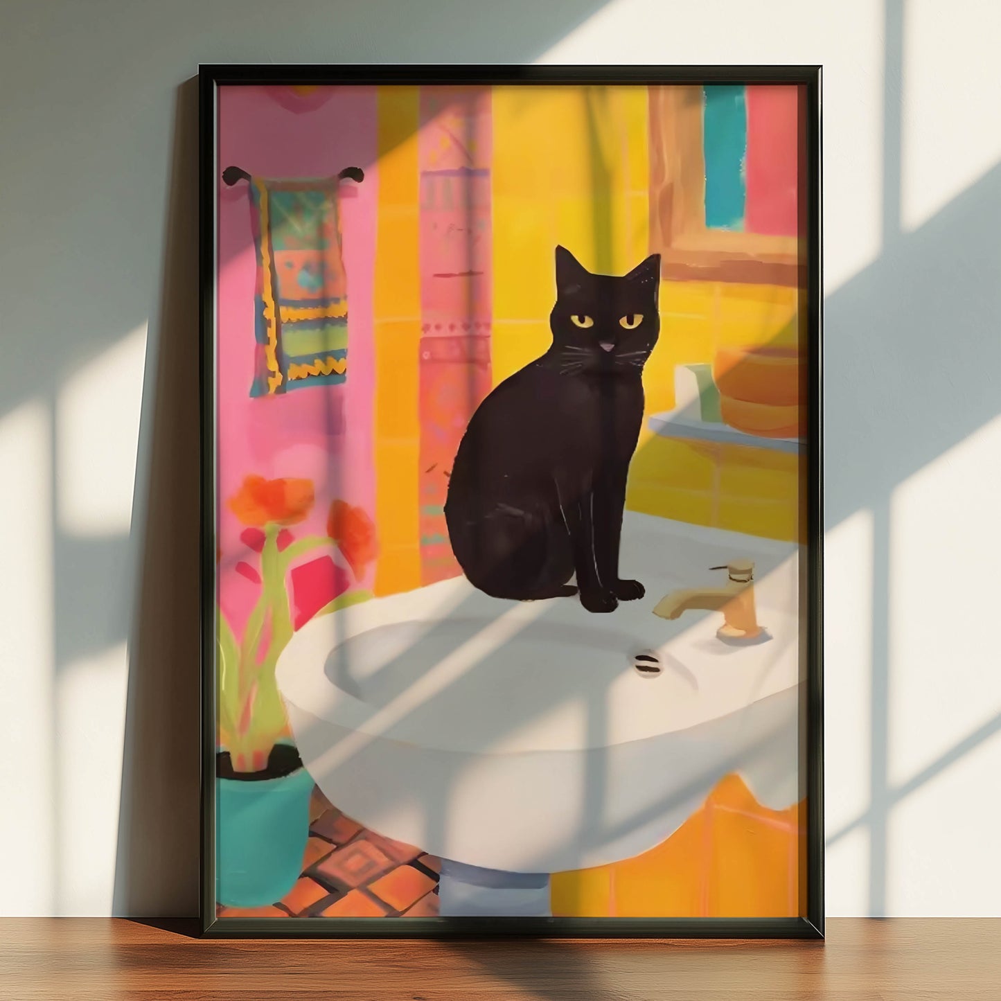 Cat Colourful Sink
