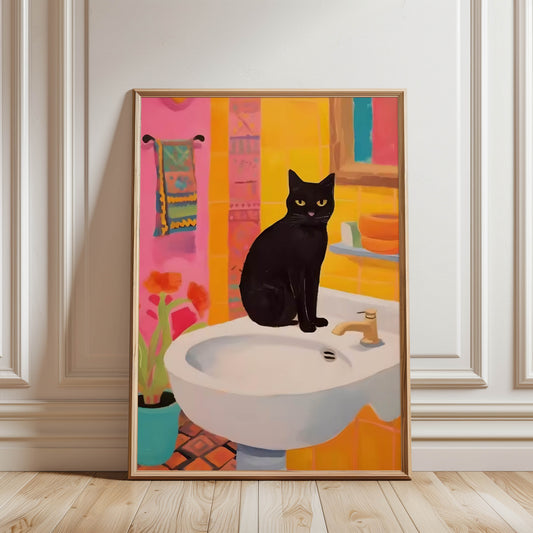Cat Colourful Sink