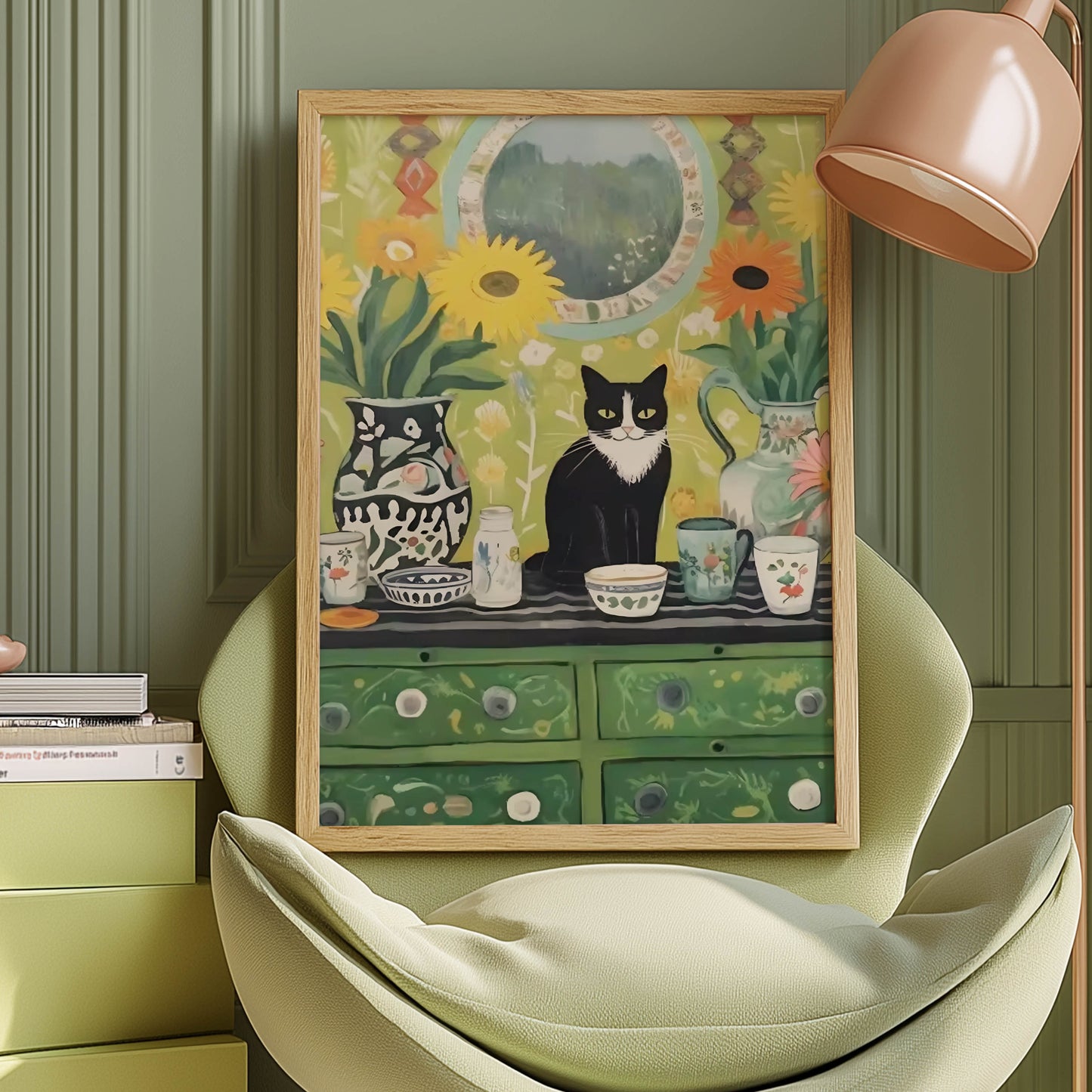 Tuxedo Cat Dresser