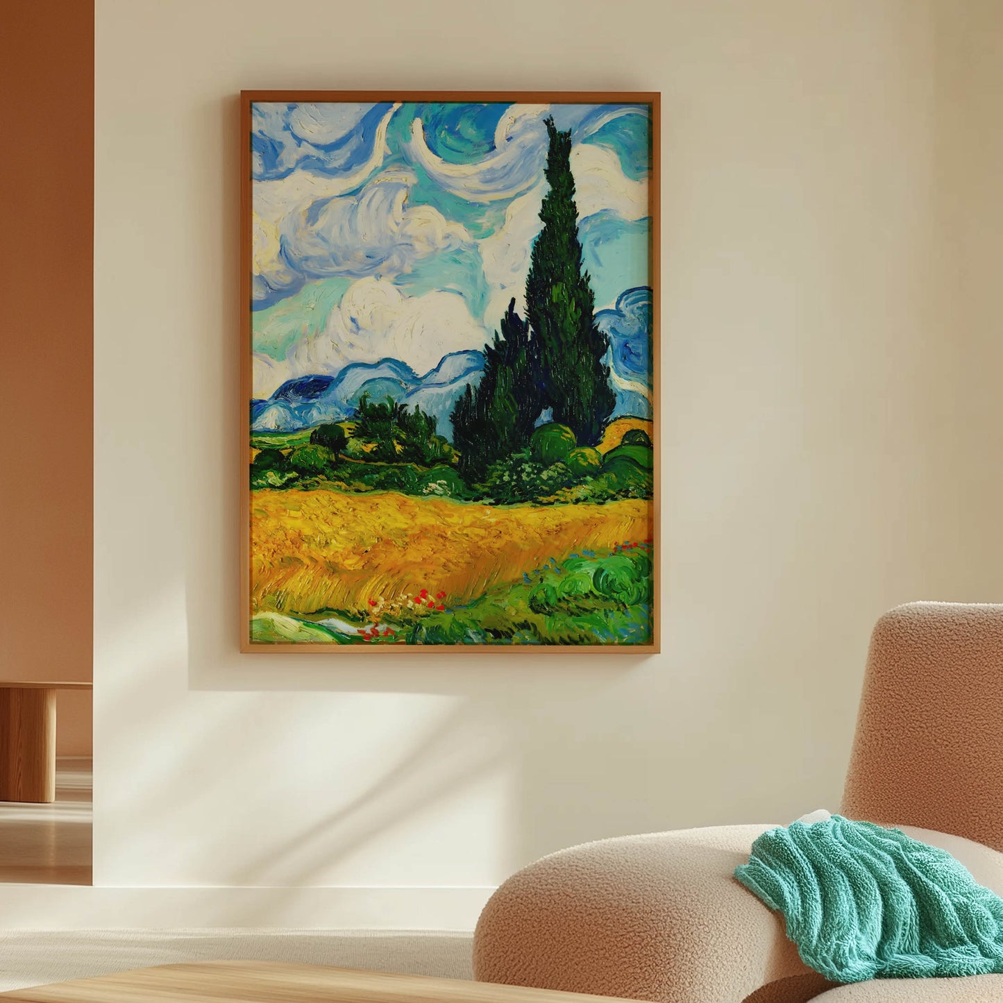Wheat Field with Cypresses