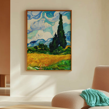 Wheat Field with Cypresses