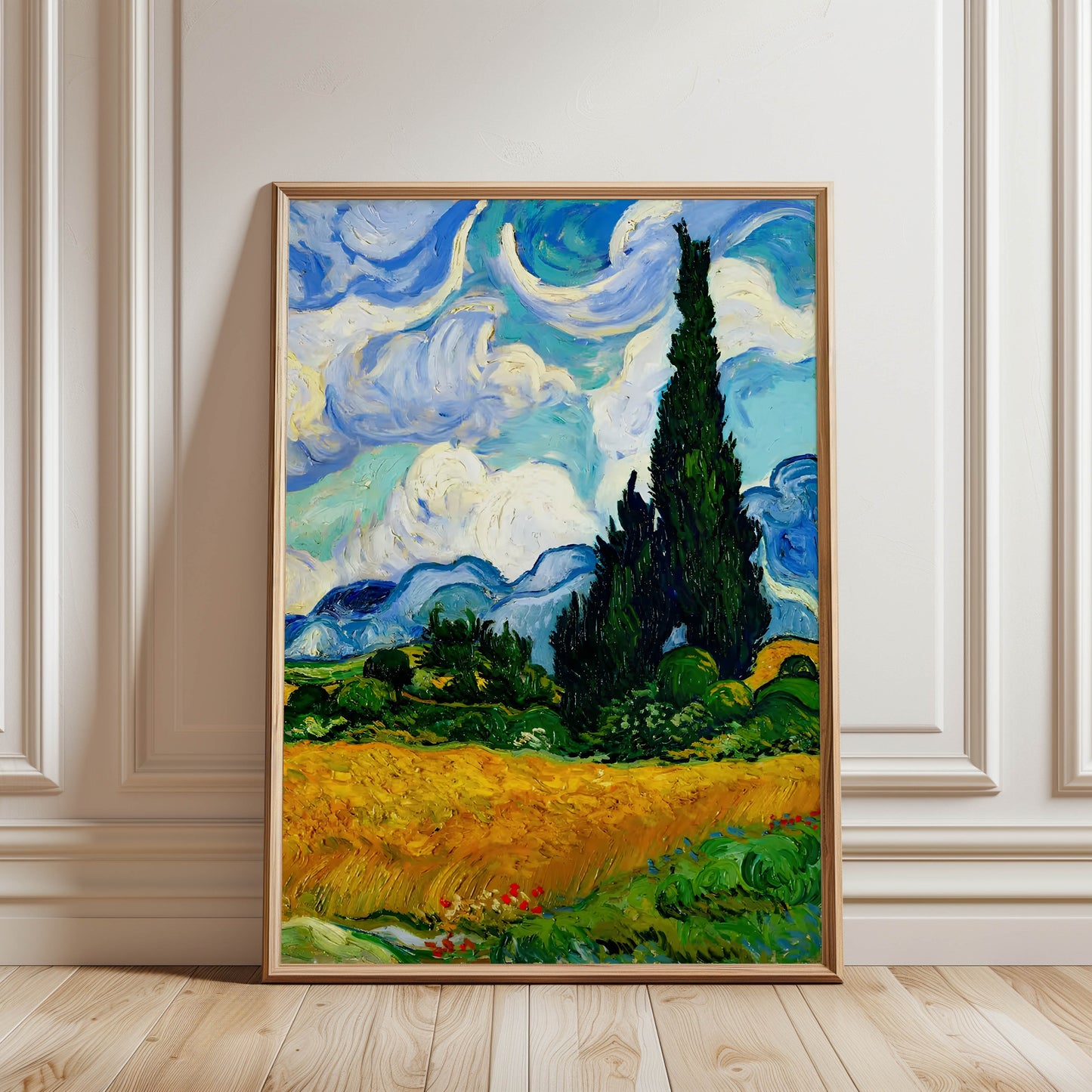 Wheat Field with Cypresses