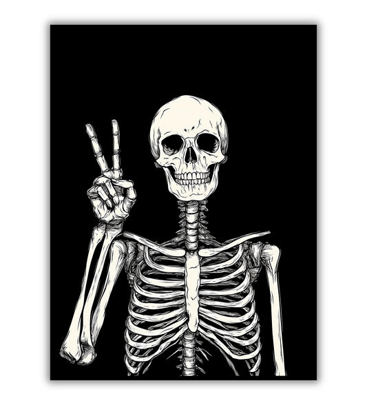 Skeleton's Gesture art for edgy and gothic interiors.