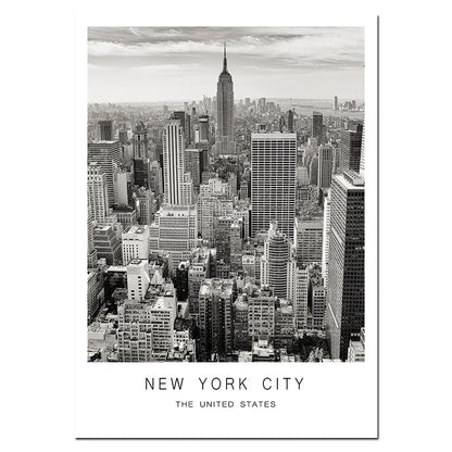World City Landscape Paris London New York Poster