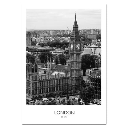 World City Landscape Paris London New York Poster