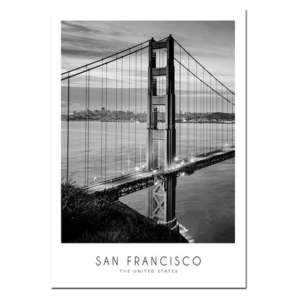World City Landscape Paris London New York Poster