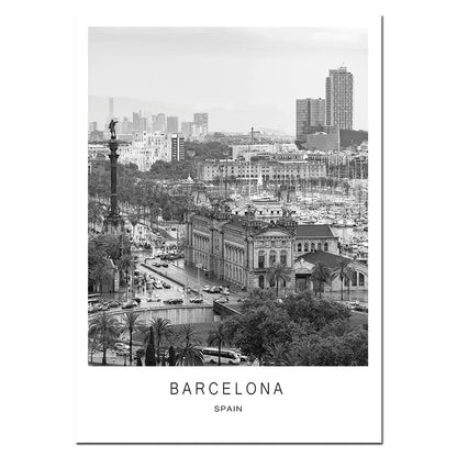 World City Landscape Paris London New York Poster