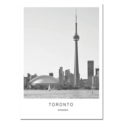 World City Landscape Paris London New York Poster