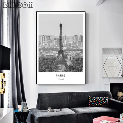 World City Landscape Paris London New York Poster