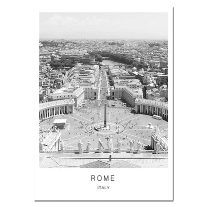 World City Landscape Paris London New York Poster