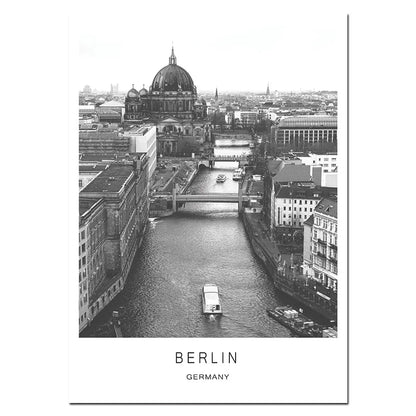 World City Landscape Paris London New York Poster