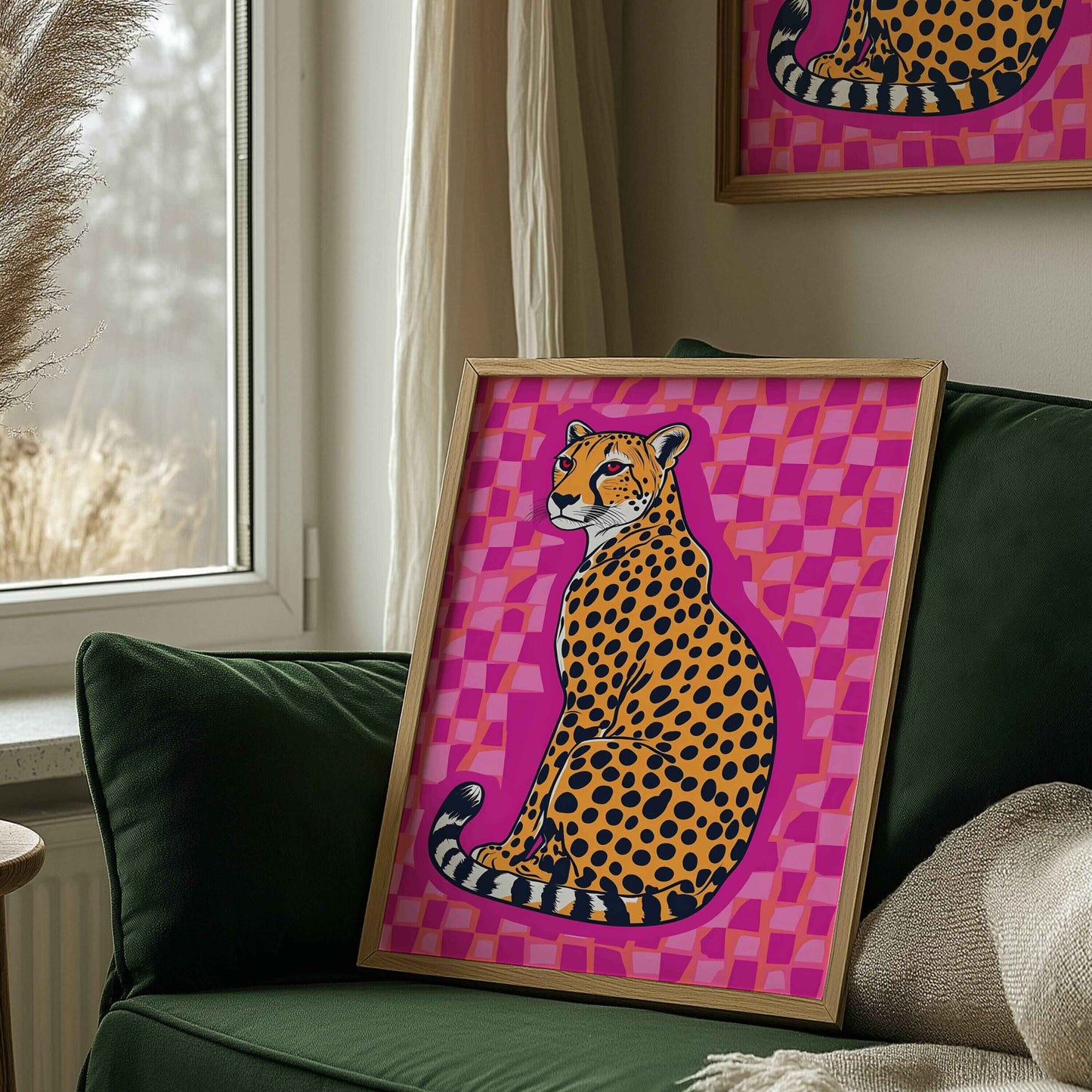 Funky tiger-inspired print for vintage interiors.	