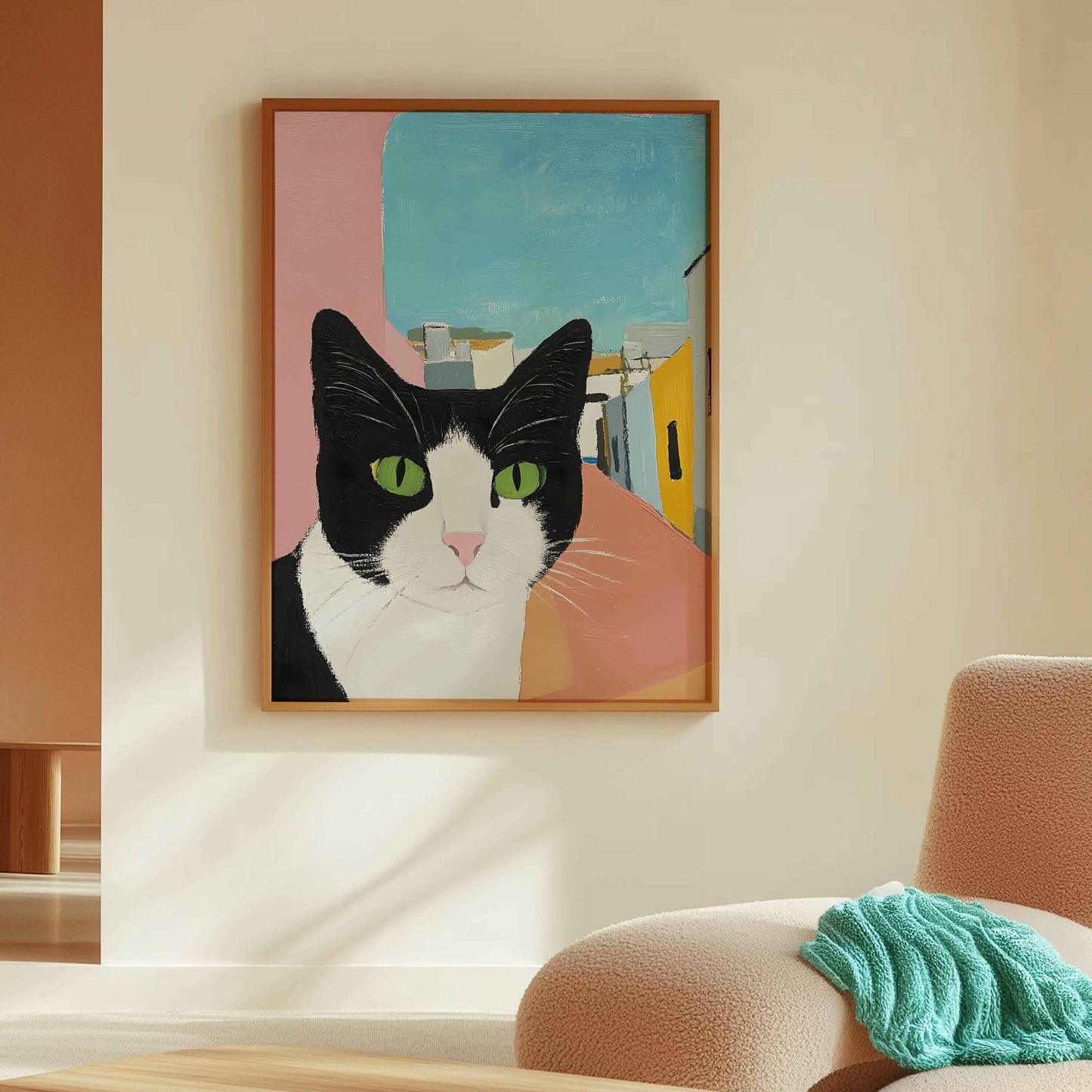 Unique Cat View print for quirky and artistic spaces.	