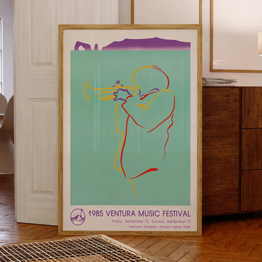 Modern retro abstract music festival poster for living room wall decor

