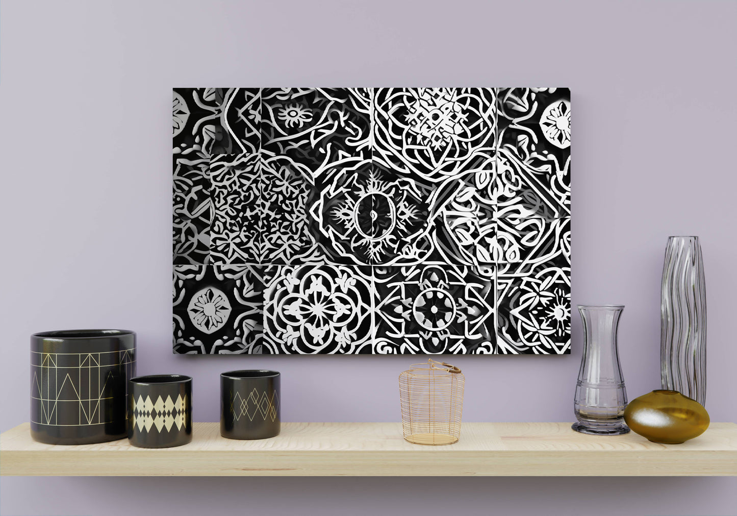Black & White painting or Black & White print - Front angle