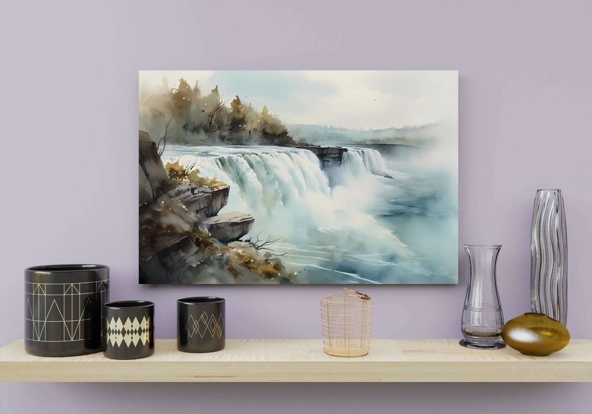 Niagara Falls watercolor painting and watercolor prints - front angle 3