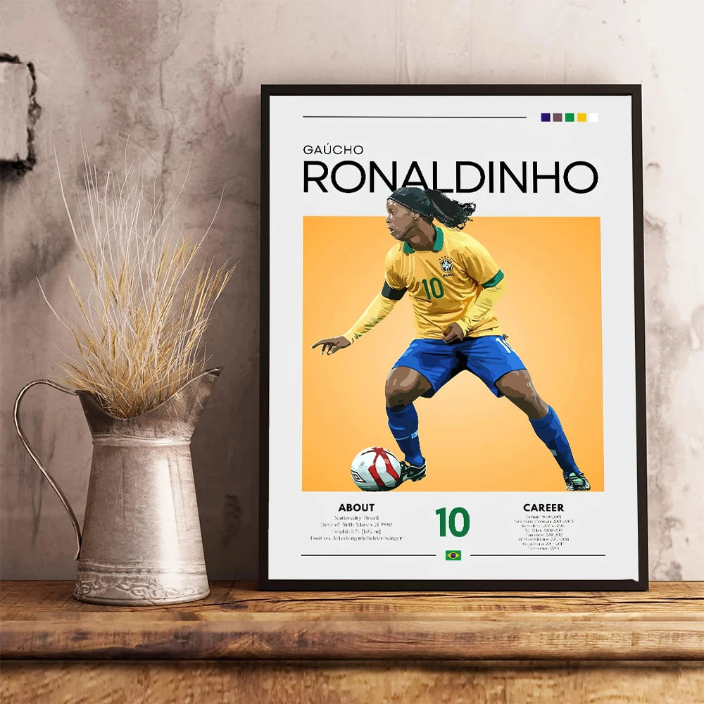 Famous Football Star Poster Modern Inspirational Canvas Painting Picture Soccer Wall Art Home Decoration Print Living Room Decor
