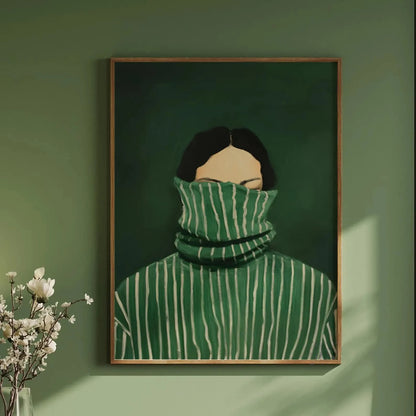 Green Abstract Figures Canvas Print