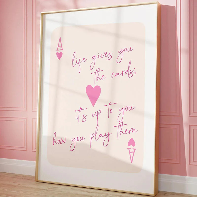 Ace Card Positive Sayings Canvas Wall Art