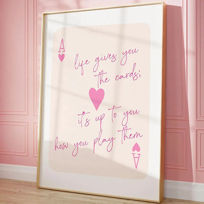 Ace Card Positive Sayings Canvas Wall Art