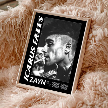 Singer Z-Zayn M-Malik Whitepaper Poster Waterproof Paper Sticker Coffee House Bar Aesthetic Art Wall Painting