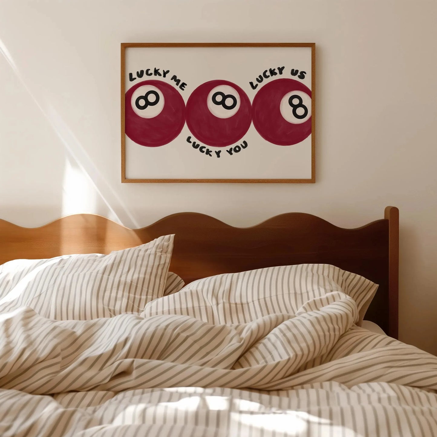 Red No.8 Ball Lucky Me Lucky You Canvas Print
