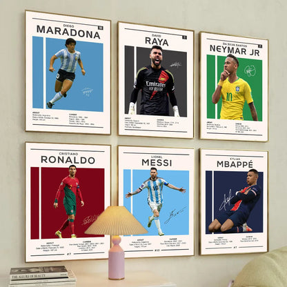 Soccer Star Signature Poster And Prints Argentina Football M-maradona Signed Canvas Wall Art Sprot Player Decorative Painting