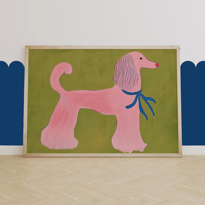 Pink Poodle Wall Art Print